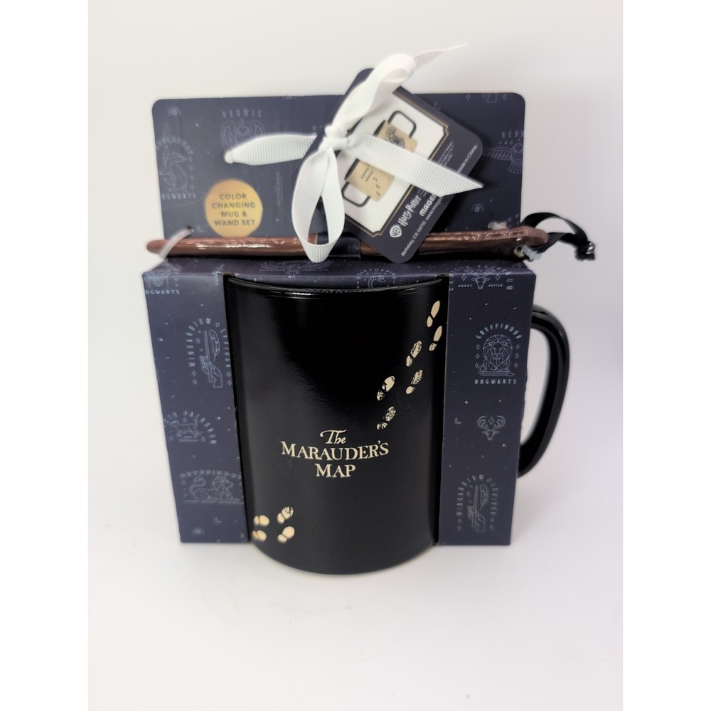 NEW Rae Dunn Harry Potter Mug THE MARAUDER'S MAP With Magic Wand Double-sided